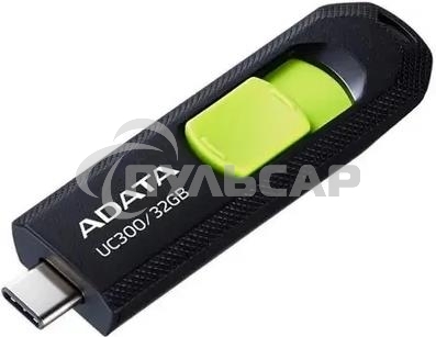 Флешка USB ADATA UC300 (ACHO-UC300-32G-RBK/GN), 32 Gb, Type-C USB 3.2, R/W 100/30, черный/зеленый