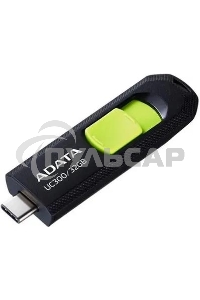 Флешка USB ADATA UC300 (ACHO-UC300-32G-RBK/GN), 32 Gb, Type-C USB 3.2, R/W 100/30, черный/зеленый