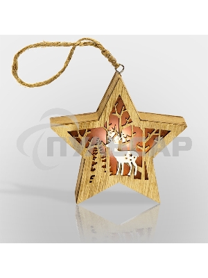 Деревянная фигурка Neon-night с подсветкой 