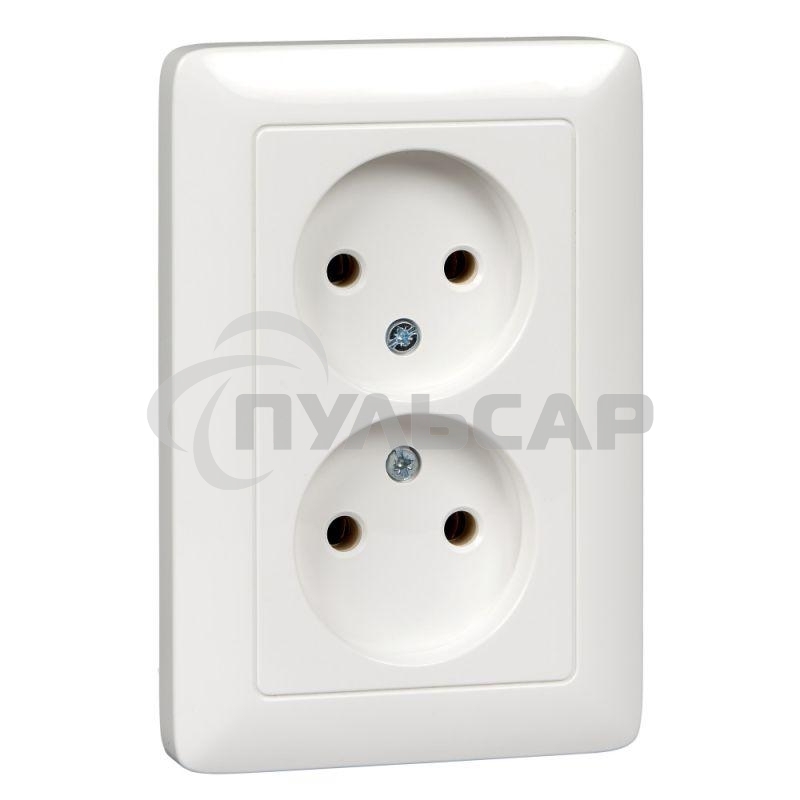 Розетка WESSEN RS16-235-BХИТ белый 2-ая б/з 10А скрытый монтаж