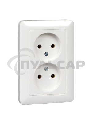 Розетка WESSEN RS16-235-BХИТ белый 2-ая б/з 10А скрытый монтаж