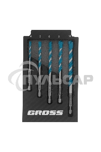 Набор сверл универсальных, Multipurpose PRO, 6-гр. хвостовик, 4-10мм, 5шт Gross