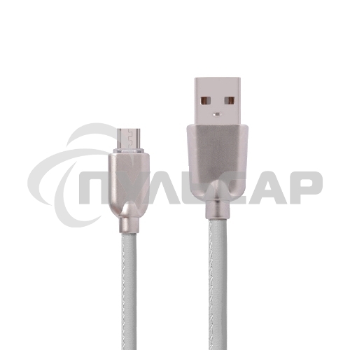 Кабель USB ACD-Allure MicroUSB ~ USB-A Кожа, 1м, белый (ACD-U926-M1W)