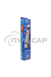 Сетевой фильтр PowerCube Фильтр-удлинитель (SPG(5+1)-16B-5M) 6 розеток, 5м,16А/3,5кВт, белый