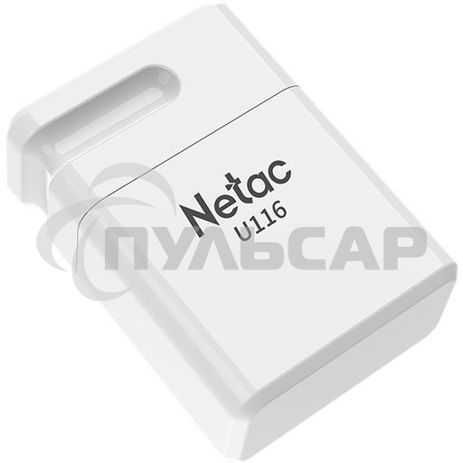 Флешка USB Netac U116 64 Gb <NT03U116N-064G-20WH>, USB 2.0, миниатюрная пластиковая белая