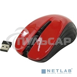 Мышь беспроводная Oklick 545MW черный/красный, 1600 dpi, радиоканал, USB, кнопки - 4