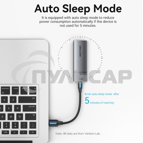 Корпус для SSD Vention USB 3.1 Gen 2-C M.2 NGFF (B-Key/B&M Key) Серый