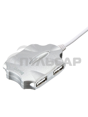 Разветвитель USB 2.0 Buro BU-HUB4-0.5-U2.0-Candy 4порт. серебристый