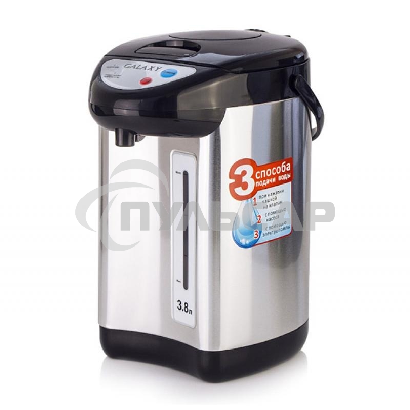 Термопот Galaxy Line GL 0604, серебристый с черным, 900 Вт, 3,8 л