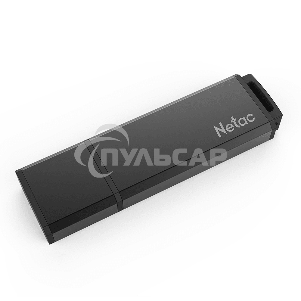 Флешка USB Netac U351 64 Gb <NT03U351N-064G-20BK>, USB 2.0, с колпачком, металлическая черная