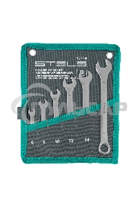 Набор ключей комбинированных 6-17 мм, 6 шт., CrV, матовый хром Stels