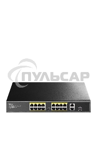 Коммутатор Cudy FS1018PS1 (L2) 16x100Мбит/с 2x1Gbит/с 1SFP 16PoE+ 200W неуправляемый