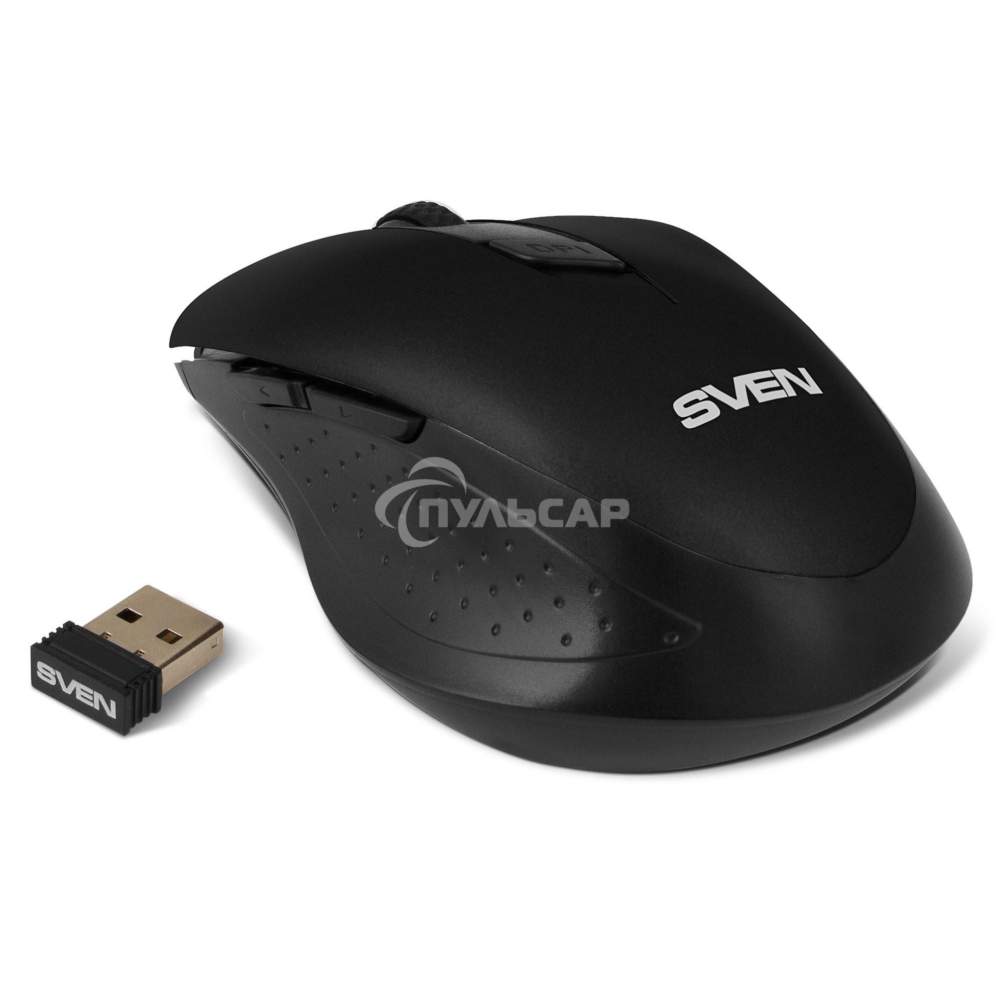 Мышь беспроводная SVEN RX-425W черный, 1600 dpi, радиоканал, USB, кнопки - 6