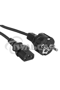 Кабель питания ExeGate Power PC-3P (Евровилка Schuko->С13) VDE-250V-3*1.0-CU, 10A, черный, 3м
