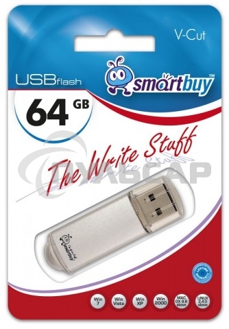 Флешка USB Smartbuy 64 Gb,Smartbuy V-Cut Silver (SB64 GbVC-S)
