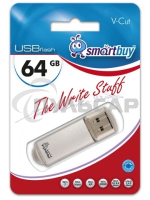 Флешка USB Smartbuy 64 Gb,Smartbuy V-Cut Silver (SB64 GbVC-S)