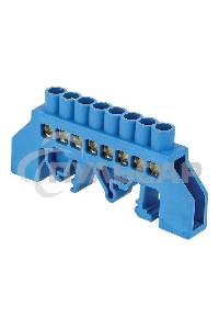 Шина нулевая N 6х9 8 отвер. латунь син. нейлоновый корпус комбинированный PROxima EKF sn0-63-08-dn