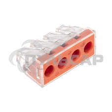 Экспресс-клемма СМК 773-174 с пастой, 4-проводная 0,75-6 мм² (50 шт/уп) Rexant