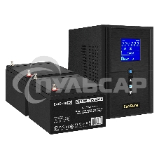 Комплект Источник бесперебойного питания EX295987RUS + батарея 26Aч EX282970RUS 2шт (инвертор, синус, для котла) ExeGate SineTower SZ-1000.LCD.AVR.2SH.1C13.USB 1000VA/800W, чистый синусоида, LCD дисплей, AVR, 2*Schuko+1*C13, USB, линейно-интерактивный, че