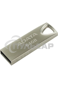 Флешка USB ADATA UV210 (AUV210-64G-RGD), 64 Gb, USB 2.0, R/W 15/5, серебро