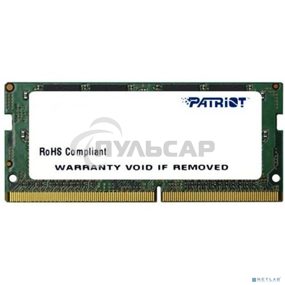 Оперативная память Patriot Signature, DDR4, 16Gb (1x16 Gb), 2400 MHz, CL17, SO-DIMM