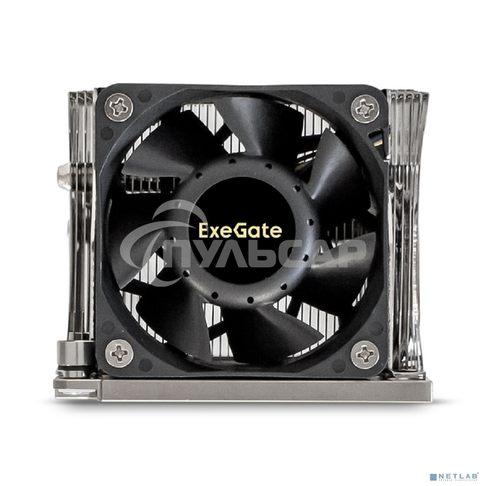 Кулер для процессора ExeGate ESNK-P0068APS4.PWM.2U.3647.Cu серебристый/черный, 60 мм, алюминий/медь, 6800 об/мин, 52 дБ, 4 pin, 205 Вт, 64.5 мм