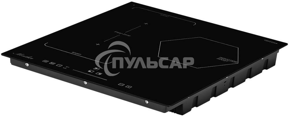 Индукционная варочная панель Monsher, инвертер, слайдерное управление, автоматическое отключение, блокировка панели управления, индикация остаточного тепла, 9 уровней мощности, Stop and Go, Booster, таймер, черный