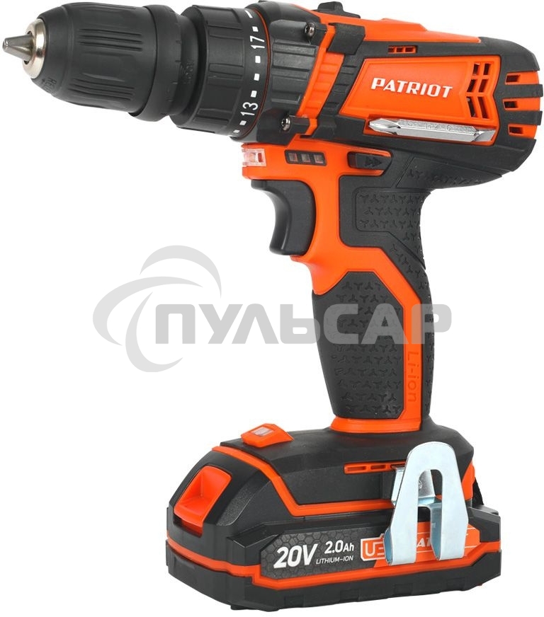 Дрель-шуруповерт Patriot BR 203UES, Аккумуляторная, 20В, 2 АКБ, Кейс