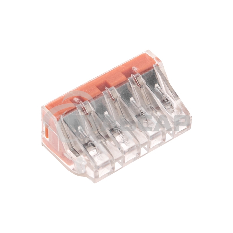 Экспресс-клемма СМК 773-174 с пастой, 4-проводная 0,75-6 мм² (50 шт/уп) Rexant