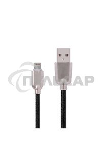 Кабель USB ACD-Allure Lightning ~ USB-A Кожа, 1м, черный (ACD-U926-P5B)