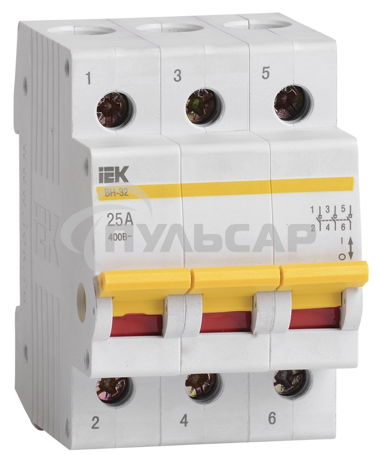 Выключатель нагрузки ВН-32 25А/3П ИЭК MNV10-3-025