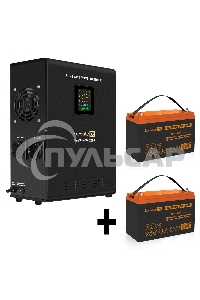 Комплект ИБП EX296002RUS + батарея 100Aч EX285656RUS 2шт (инвертор, синус, для котла, настенный) ExeGate FineSine SX-2500.LCD.AVR.2SH 2500VA/1800W, чистая синусоида, цветной LCD-дисплей, AVR, 2*Schuko, линейно-интерактивный, крепление настенное/универсаль