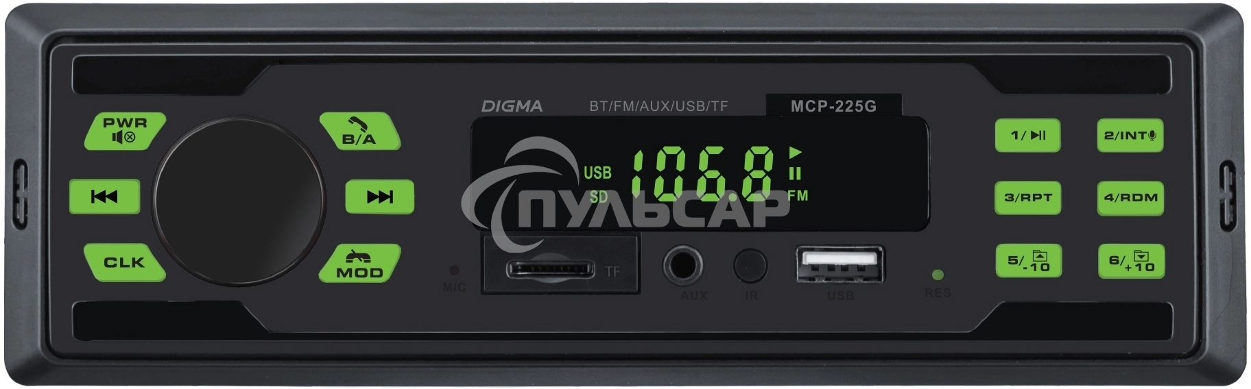 Автомагнитола Digma MCP-225G 1DIN 4x45Вт v5.0 AUX 2