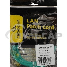 Патч-корд UTP Cablexpert кат.5e, 1.5м, литой, многожильный (зеленый)