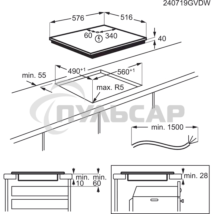 Электрическая варочная панель Electrolux EHF6240XXK Hi-Light, независимая, черный
