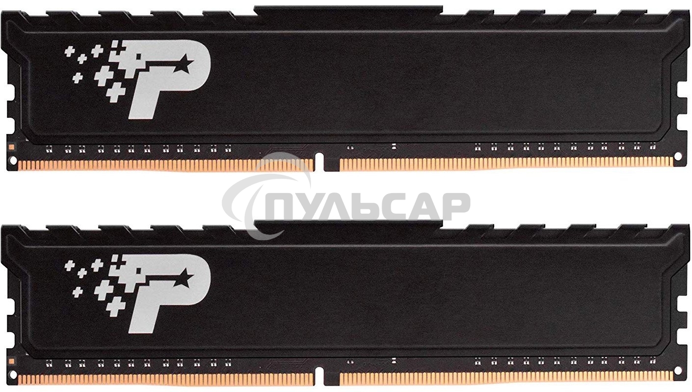Оперативная память Patriot Signature Premium, DDR4, 16Gb (2x8 Gb), 2666 MHz, CL19, DIMM, радиатор, черный