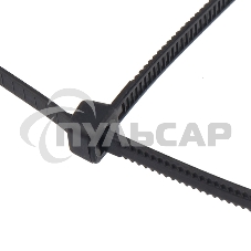 Хомут-стяжкa нейлоновая с тройным замком Rexant 400x7,6 мм, черная, упаковка 100 шт.