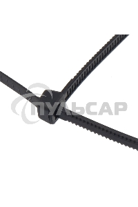 Хомут-стяжкa нейлоновая с тройным замком Rexant 400x7,6 мм, черная, упаковка 100 шт.