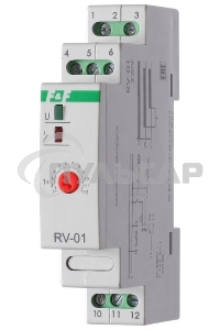 Реле времени RV-01 (задержка вкл. (1-120сек) 230В 16А 1перекл. IP20 монтаж на DIN-рейке) F&F EA02.001.007