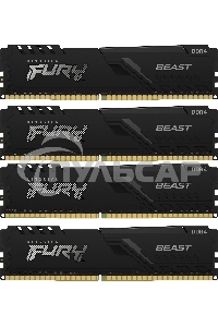 Оперативная память Kingston Fury Beast, DDR4, 32Gb (4x8Gb), 3200MHz, CL16, DIMM, с радиатором, черный