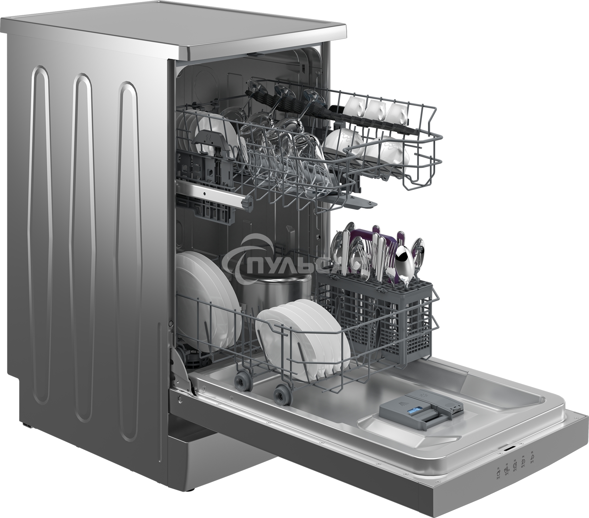 Посудомоечная машина Beko BDFS15020S, серебристая, 44.8 см, 10 компл., 49 дБ, класс A