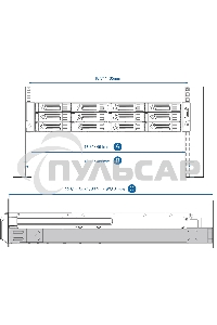 Дисковый массив QNAP RAIL-A03-57 Комплект направляющих для для стоечных устройств не более 2U: SS-ECxx79U-SAS-RP,TS-xx79U-RP,TS-EC