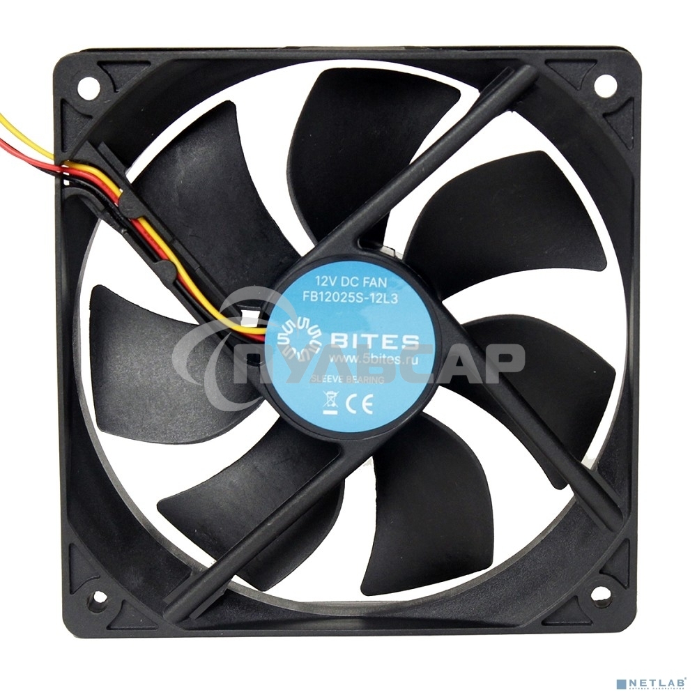 Вентилятор для корпуса 5bites FB12025S-12L3 черный, 120 x 120 мм, 1200 об/мин, 25 дБ, 3 pin