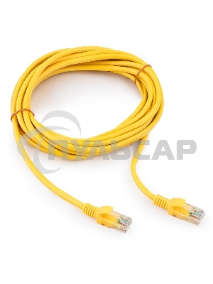 Патч-корд UTP Cablexpert кат.5e, 5м, литой, многожильный (желтый)