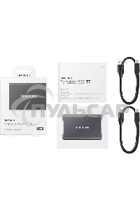 Внешний SSD Samsung T7, 2TB, USB 3.2 Gen 2 Type-C, R/W 1050/1000, титан