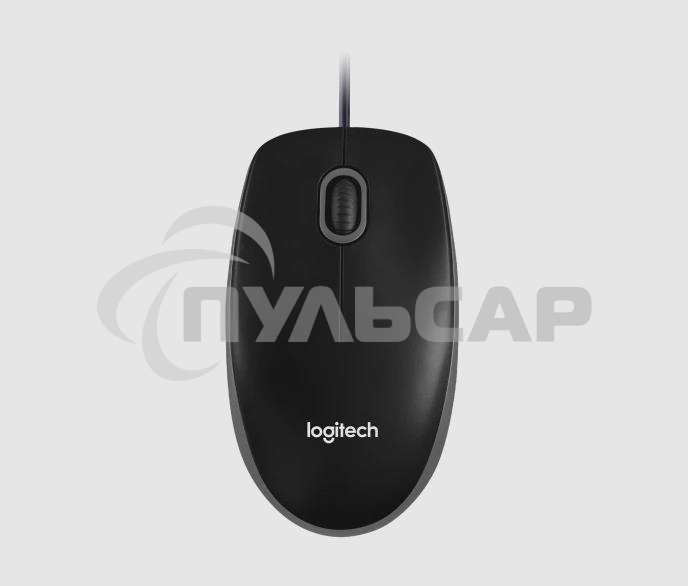 Мышь проводная Logitech B100 черный, 1000 dpi, USB, кнопки - 3