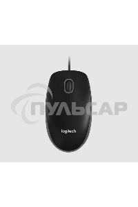 Мышь проводная Logitech B100 черный, 1000 dpi, USB, кнопки - 3