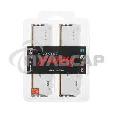 Оперативная память Kingston Fury Beast, DDR5, 32Gb (2x16Gb), 6000MHz, CL30, DIMM, с радиатором, RGB, белый