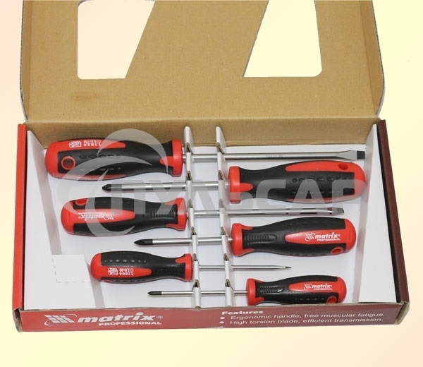 Набор отверток Matrix сталь s2 двухкомпонентные рукоятки 6шт