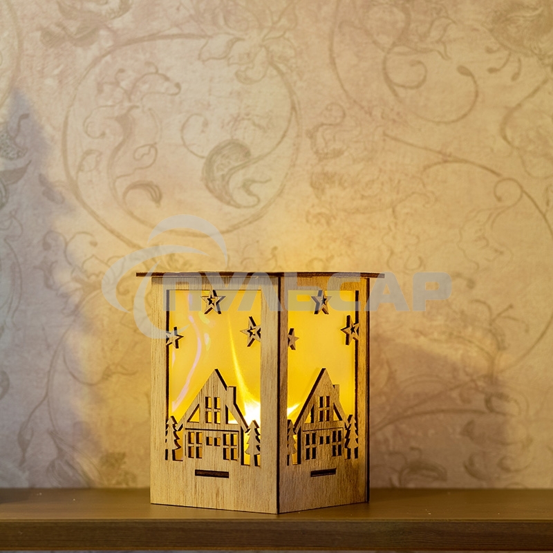 Деревянная фигурка Neon-night с подсветкой 